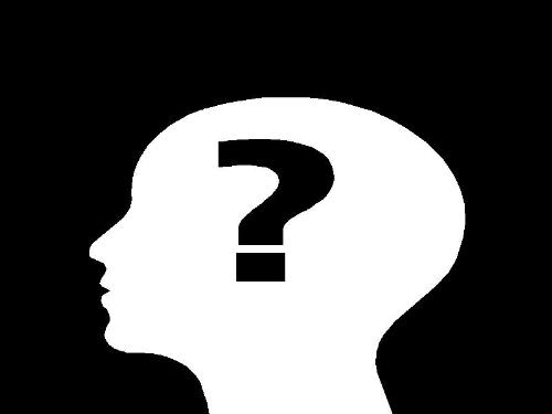 Question in the head - A question mark, in a head