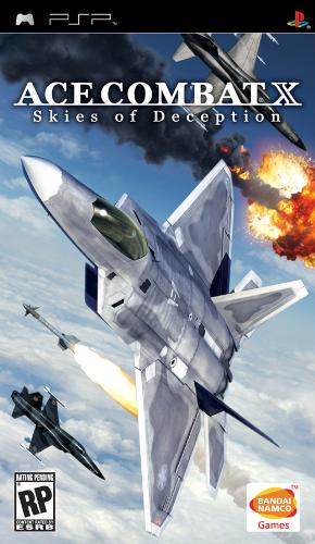 Ace Combat X: Skies of Deception - Namco's successful flight combat series takes flight on PSP with the release of Ace Combat X: Skies of Deception. While the handheld version retains the same look and core gameplay as its console predecessors, a number of new additions have been cleared for takeoff. Players will be able to choose from an assortment of licensed aircraft, including the F-14D and Tornado F3, before embarking on an all-new storyline and setting. A strategic AI system has been incorporated into the aerial action, which promises to alter mission objectives based on the player's decisions and targets during combat. The single-player campaign mode consists of a series of missions that range from escorts and surgical strikes to air support and reconnaissance. Ad-hoc wireless support is also included for up to four pilots in a choice of combat scenarios. ~ Scott Alan Marriott, All Game Guide - answers.com