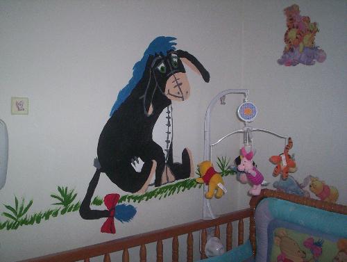 Eeyore - The Eeyore mural I painted on the nursery wall.