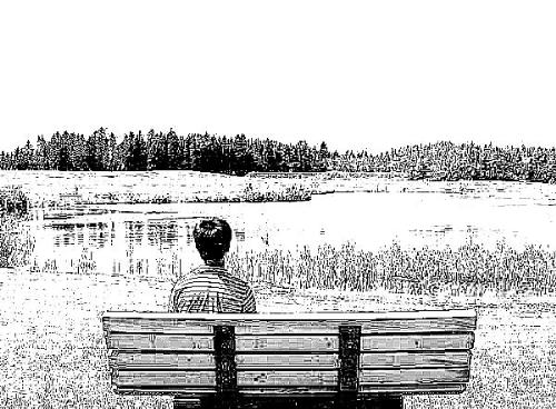 sketch - sketch beside a pond