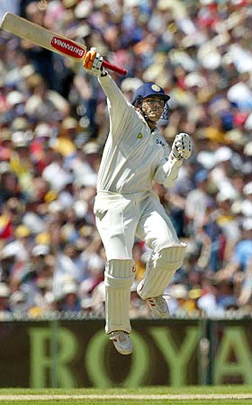 Sehwag - Sehwag after slammin a 100 against Australia