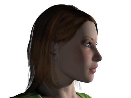 3D Profile - A profile of a 3d woman.