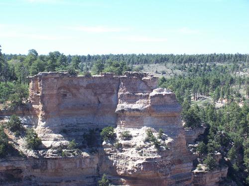 Grand Canyon, North Rim - This is a beautiful picutre of the Grand Canyon from the less visited North Rim. The picture shows a spot called Angels Window. From this angle you can see the Colorado River through the window in the rock. The 'window' was made naturally.
