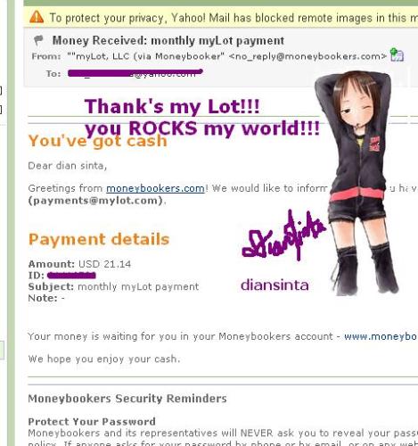 my July payment from myLot. - my July payment from myLot.(diansinta)
