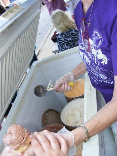 ice cream social - This is a photo from an ice cream social we had as a fundraiser. It is a great fundraiser! We sold every bit of the ice cream and cones before time for the social to be over.