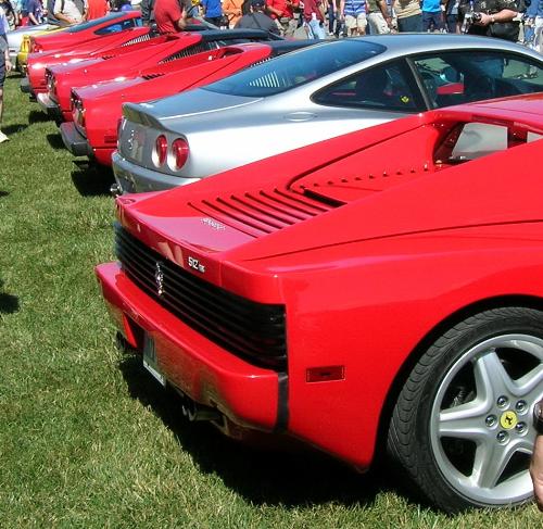 Ferrari Row - Row of Ferrari cars parked at the USGP, Indianapolis 2005.