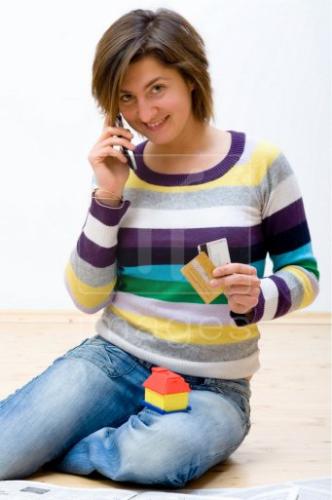house - woman with small house