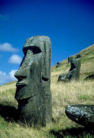 the Giant heads on easter island - who put them there and why