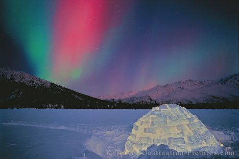 Northern Lights Igloo Brooks Range Alaska - Northern Lights above an Igloo in the Brooks Range Alaska