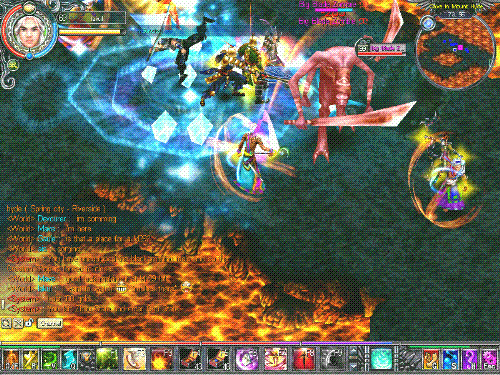 Phoenix Dynasty Online - A screenshot of players taking on a high level boss character in the game Phoenix Dynasty Online