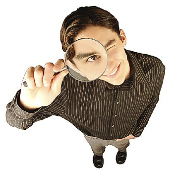 search - men trying to find what he wants