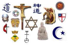 Assortment of Religions Symbol - A picture showing an assortment of symbols from various religions.