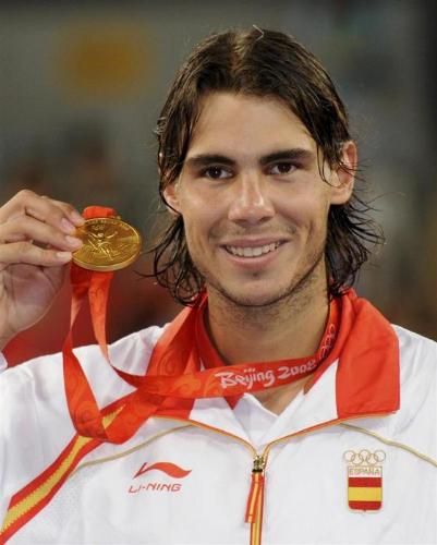 Rafael Nadal - Rafa with his Olympic gold medal