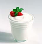 yogurt - Pick organic plain non-fat yogurt..add a touch of organic jam and it will make it yummy...