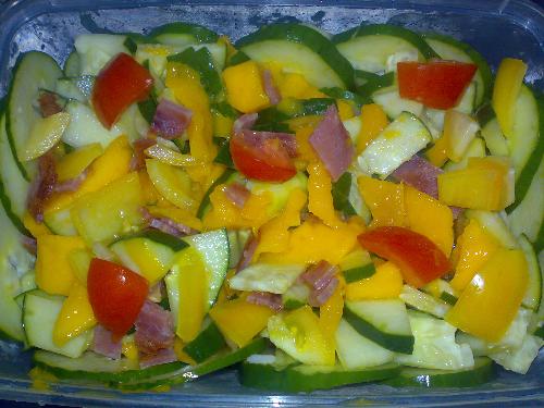 eating food - cucumber salad