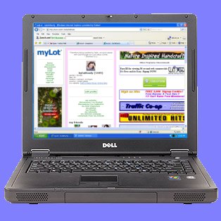 Dell Inspiron 1200 - This is my Dell laptop with my myLot profile on the screen.