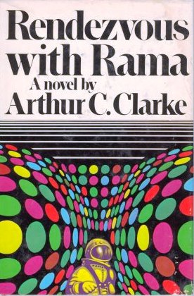 Rendezvous with Rama cover - Rendezvous with Rama is a novel by Arthur C. Clarke first published in 1972. Set in the 22nd century, the story involves a thirty-mile-long cylindrical alien starship that passes through Earth's solar system. The story is told from the point of view of a group of human explorers, who intercept the ship in an attempt to unlock its mysteries.  This novel won both the Hugo and Nebula awards upon its release, and is widely regarded as one of the cornerstones in Clarke's bibliography. It is considered a science fiction classic, and is particularly seen as a key hard science fiction text.