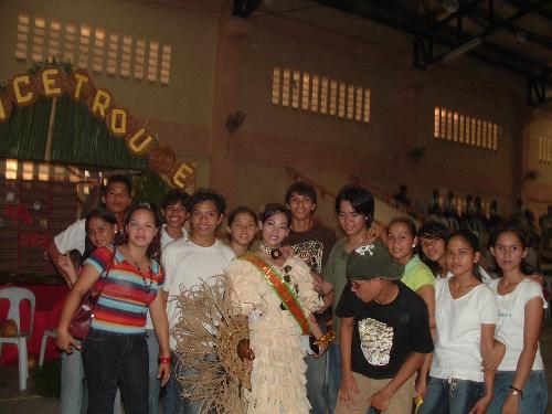 ME and my students - Hi guys, this is a picture taken last year during the school program. The gown worn by my student was made from corn leaves and other native stuff. It's fabulous!
