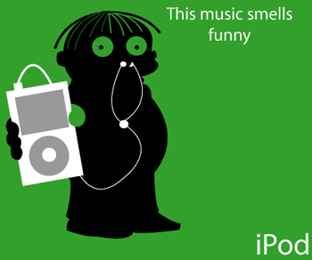 ralph wiggum with ipod in nose - ralph wiggum from the simpsons trying to listen to an ipod