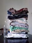 old stuffs - pile of old clothes