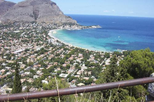 View from the mountains in Sicily looking down on  - This is a great view from up high in Sicily.