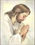 Close up of Jesus praying. - Picture of Jesus praying.