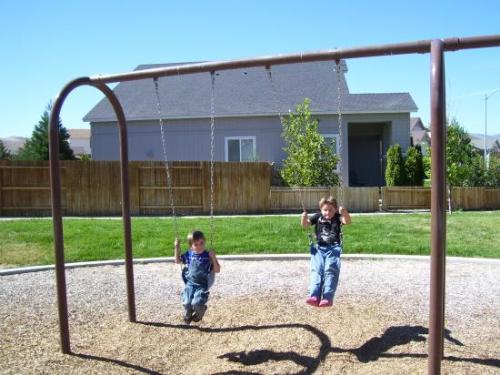 My boys  - The boys swinging at the park.