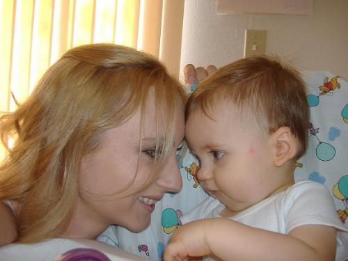 My nephew and sister in law playing around - My nephew and sister in law goofing around while she is feeding him