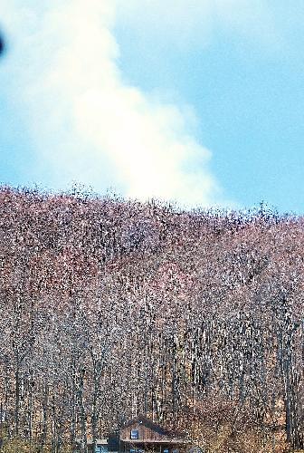 wildland fire - first smoke we saw as we were approaching the fire