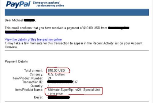 Ultimate Supertip Payment - My payment from the Ultimate Supertip.