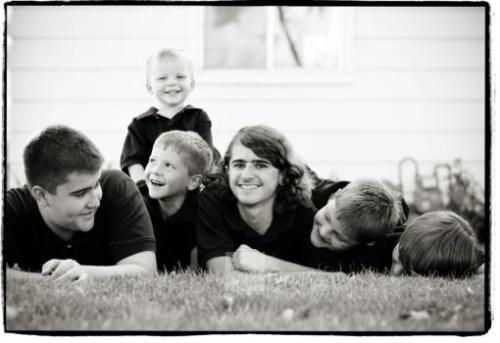 A family picture of all 6 of my boys - In a rare moment,we were able to capture a picture of all 6 of my boys at the same time.
