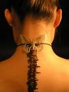 upper back piercing - this is another pic of a pocket piercing made right on the upper back, or as some might reffer to neck.