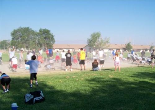 my son's football conditioning camp - Burpees are fun at my seven year old's football conditioning camp