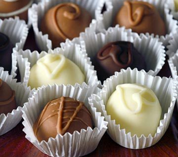 Chocolate, chocolate & more chocolates - My favourite sweets - chocolates! White, dark, brown....yummy!