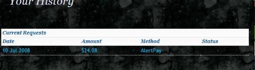 My history for isable uploading purposes !! - uploading my stats !!  have a late payment !!!