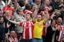 Stoke fans celebrate - Stoke beat Aston Villa 3-2 in the first home game of the ne Premier League season, defying the odds and doom merchants.
