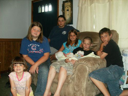 family - This is me with my new baby and my kids, sister and neice