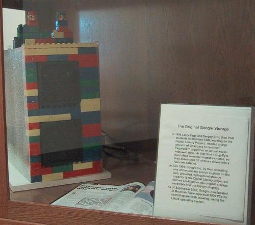 Google Server Legos - A picture showing the first google server made out of a lego brick housing.