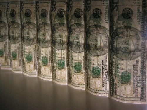 dollar wall - dollar as an art design