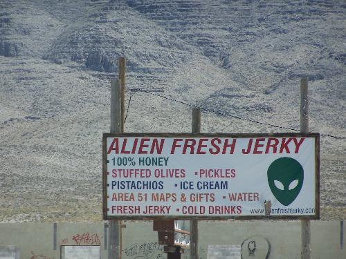 Alien Jerky - A billboard on the Extraterrestial Highway for Alien Jerky! Alien Jerky - A billboard on the Extraterrestial Highway for Alien Jerky!