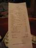 Bills - Restaurant bills using cash to pay it.