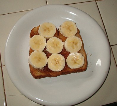Banana Toast - 
I decided to make some banana on toast this morning, something I always enjoyed as a child. Yum!