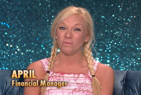 April in DR  - April in the diary room making a classic face 