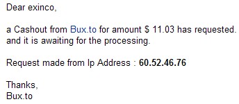Cashout from Bux.to - cashout from bux.to. waiting to credited into my alert account