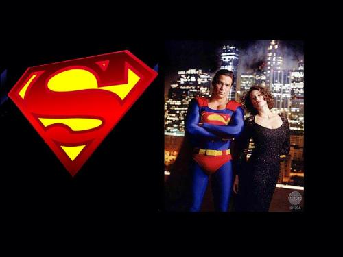 superman and lois - dean cain as superman and teri hatcher as lois lane from the tv series lois and clark