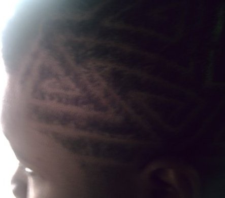 Designer hair cut - This is me with my mohawk and the designs on the side. It is nice ain't it.