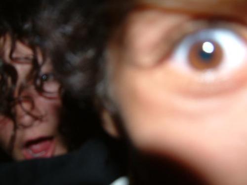 Scary Rebel With Cousin in Background - It's their movie poster. LOL. Scary!!