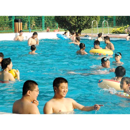 the swimmers are playing a good time - look at them, they are so happy to swim there.lol