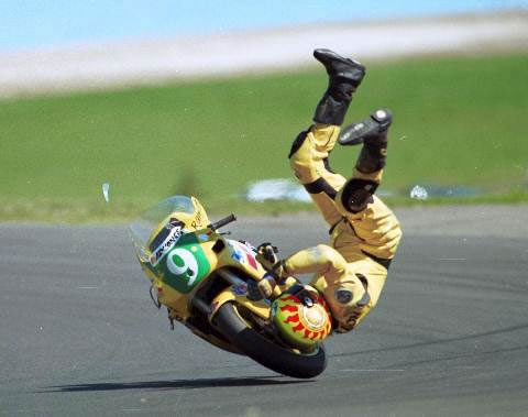 a Crazy Crash - a crazy Hard bad funny Crash at a Moto bikes competition.
