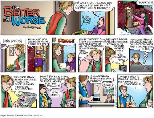 For Better or For Worse - A typical day in the Patterson household, from one of the Sunday editions.